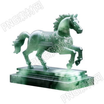 高清创意设计玉雕马PNG图形素材