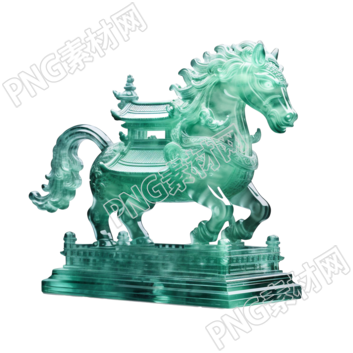 马背上的透明玉阁楼创意设计素材