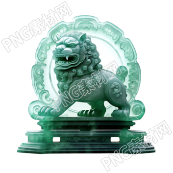 商业设计高清立体石狮子雕刻图案素材