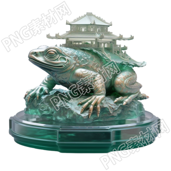 逼真效果的三维雕刻蟾蜍插画