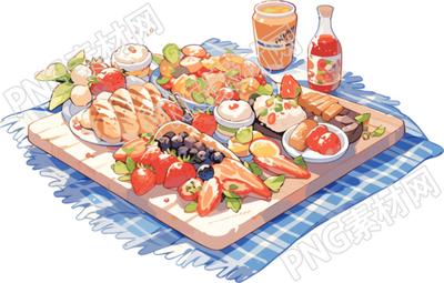 可商用户外野餐用品插画素材