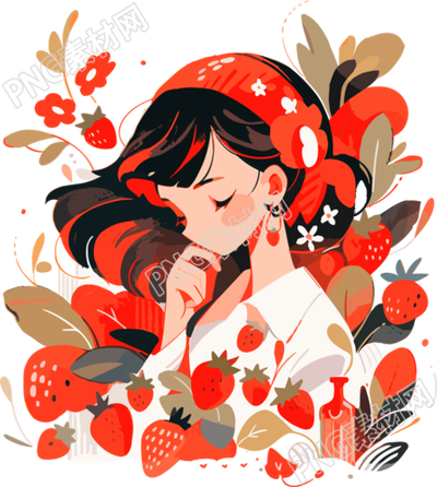 水果女孩商业设计插画
