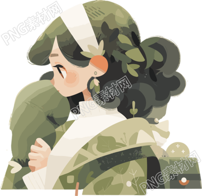 优雅的水果女孩图形素材