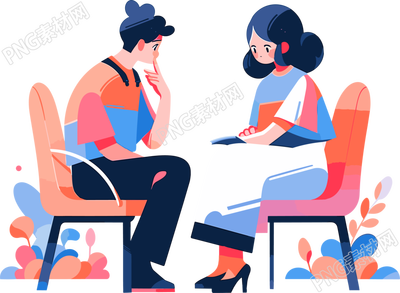 女孩子心理咨询插画设计元素