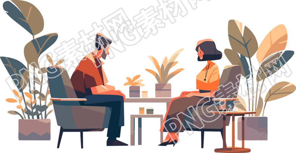 白底极简图形心理咨询PNG素材