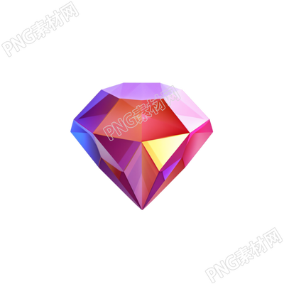 可爱精细的3D钻石插画