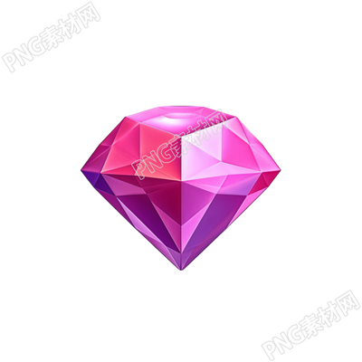 粉紫金3D钻石图标素材