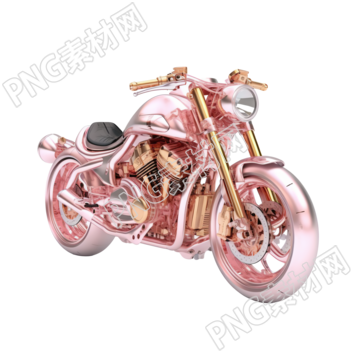 详细纹理的炫酷摩托车插画