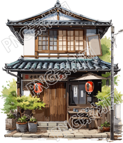 水彩画创作灵感唯美建筑插图