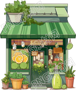 彩色卡通风格冰沙店橱窗商用素材