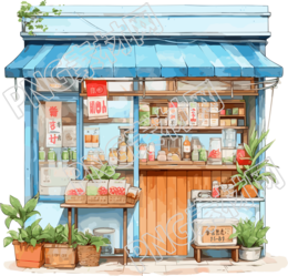商店图形素材PNG透明背景插画