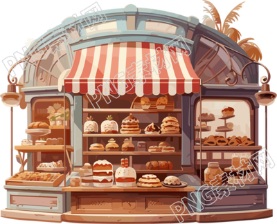 美味糕点店铺可爱插画设计元素