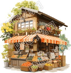 水果店插画设计透明背景素材