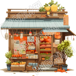 水果店插图可商用素材