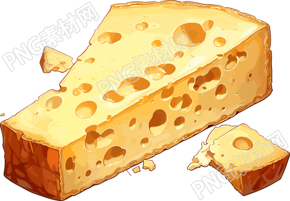 卡通风格的奶酪图案素材