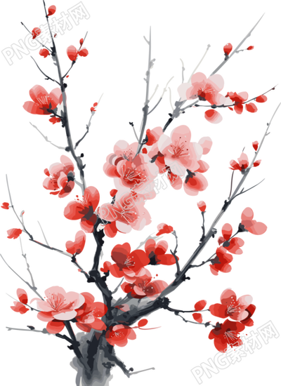 可商用红樱花枝精美插图