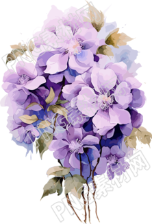 浪漫紫色花朵创意设计图形素材