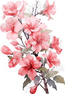 透明背景高清水彩花卉插画素材