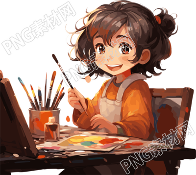 高清插画艺术少女设计元素