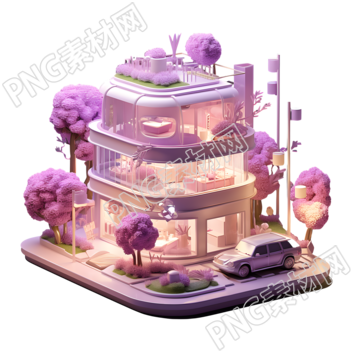 高清质量购物建筑3D渲染素材