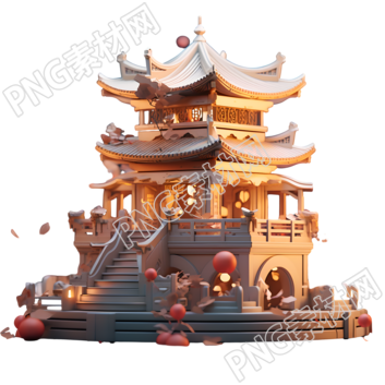 动漫风格广寒宫PNG图形素材