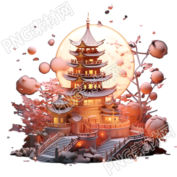 动漫美学商用建筑插画