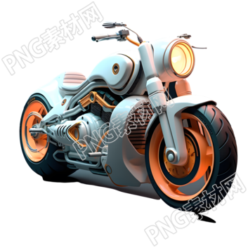 数字构成主义风格的摩托车3D素材