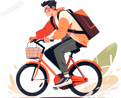运动风格的山地自行车手插画