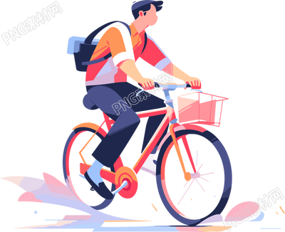 全身运动风格的山地自行车手插画