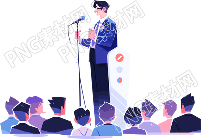 座谈会上的讲师插画