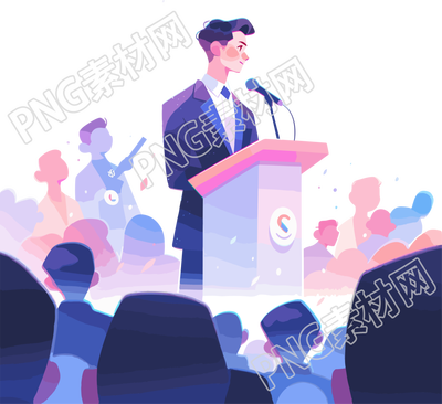 创意图形演讲男生插画设计素材