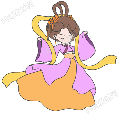 透明背景优雅的古风嫦娥插画