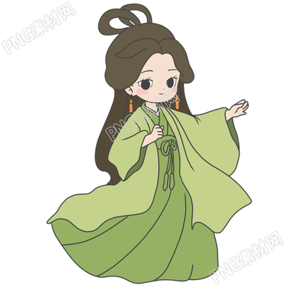手绘古风嫦娥中秋节PNG插画