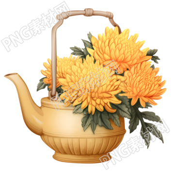 茶壶里的菊花超级色彩插图