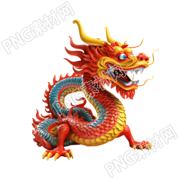 高清创意设计元素3D卡通中国龙插图
