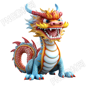 插画设计3D卡通中国龙商业可用素材