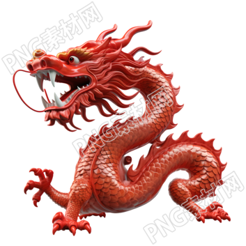 商业设计3D卡通中国龙图形素材