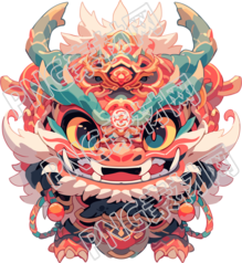可爱红色中国龙PNG图形素材