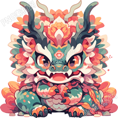 可爱3D红色中国龙创意设计灵感插画