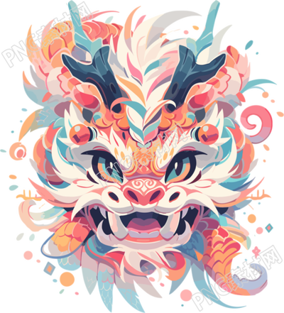 手绘红色中国龙创意设计素材插画