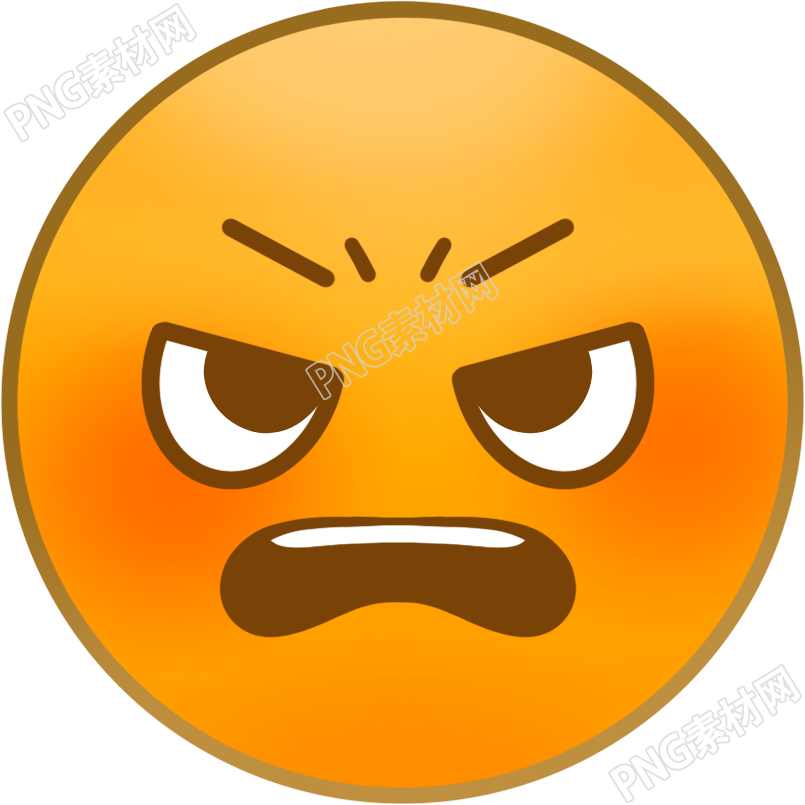 微信表情包生气表情图标PNG商用插画