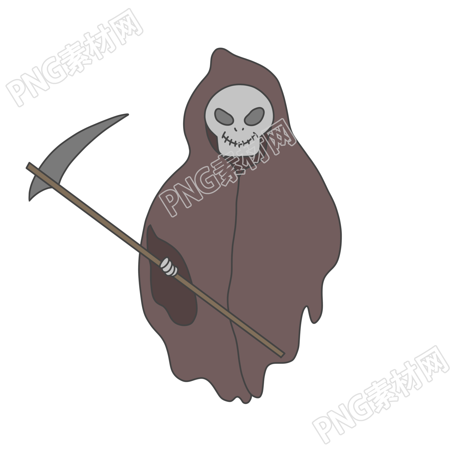 手拿镰刀的死神禁毒宣传插画