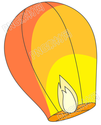 点火的孔明灯手绘商业可用插画