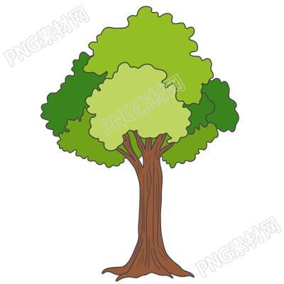 手绘童趣风大树PNG插画