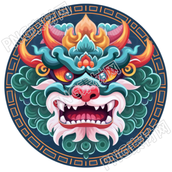 商业设计中国龙头透明背景插画