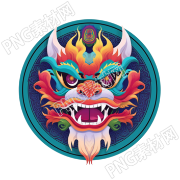 龙纹徽章圆形造型素材