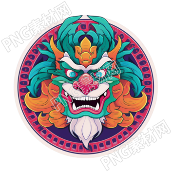 高清创意设计彩色龙形徽章素材