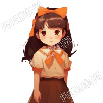 可爱的卡通女孩插画