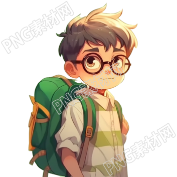 可爱男孩插画设计素材