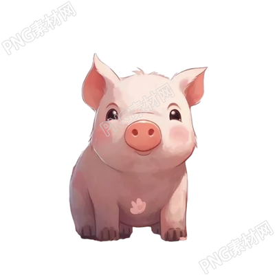 可爱迷你小猪插画素材